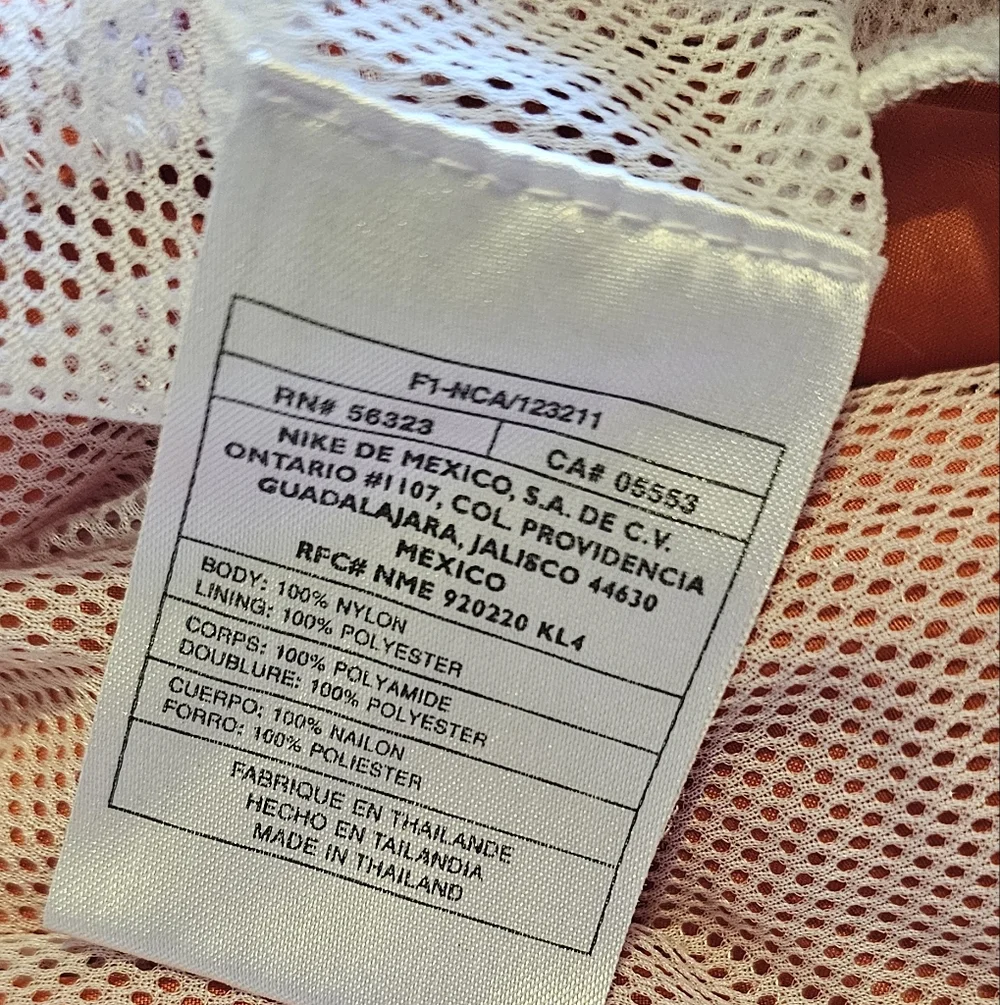 NIKE Men's Swim Trunks Shorts Size L LINED Orange Side Pockets Back Zip Pocket